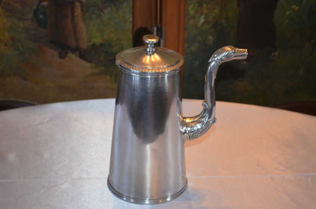 Large Jug In Sterling Silver Restoration Period-photo-4