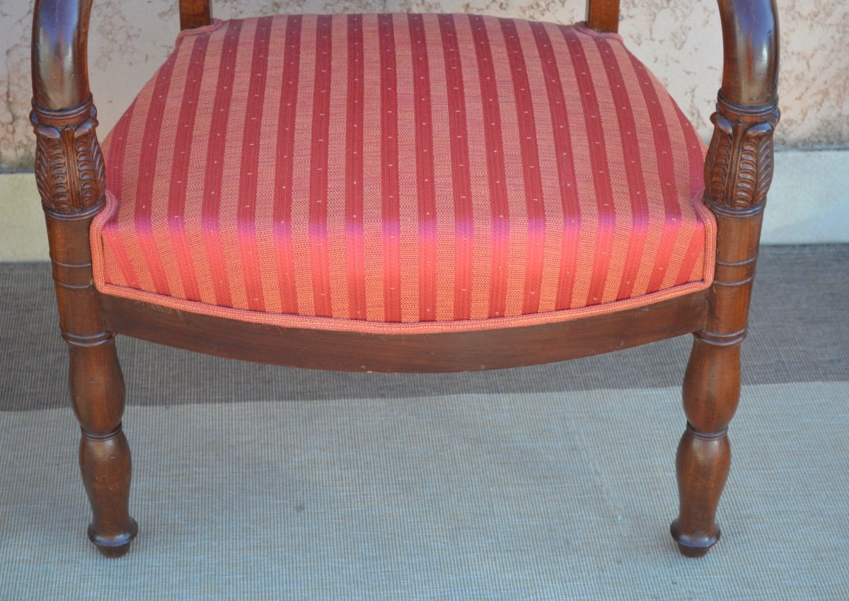 Pair Of Mahogany Armchairs From Consulate Period-photo-4