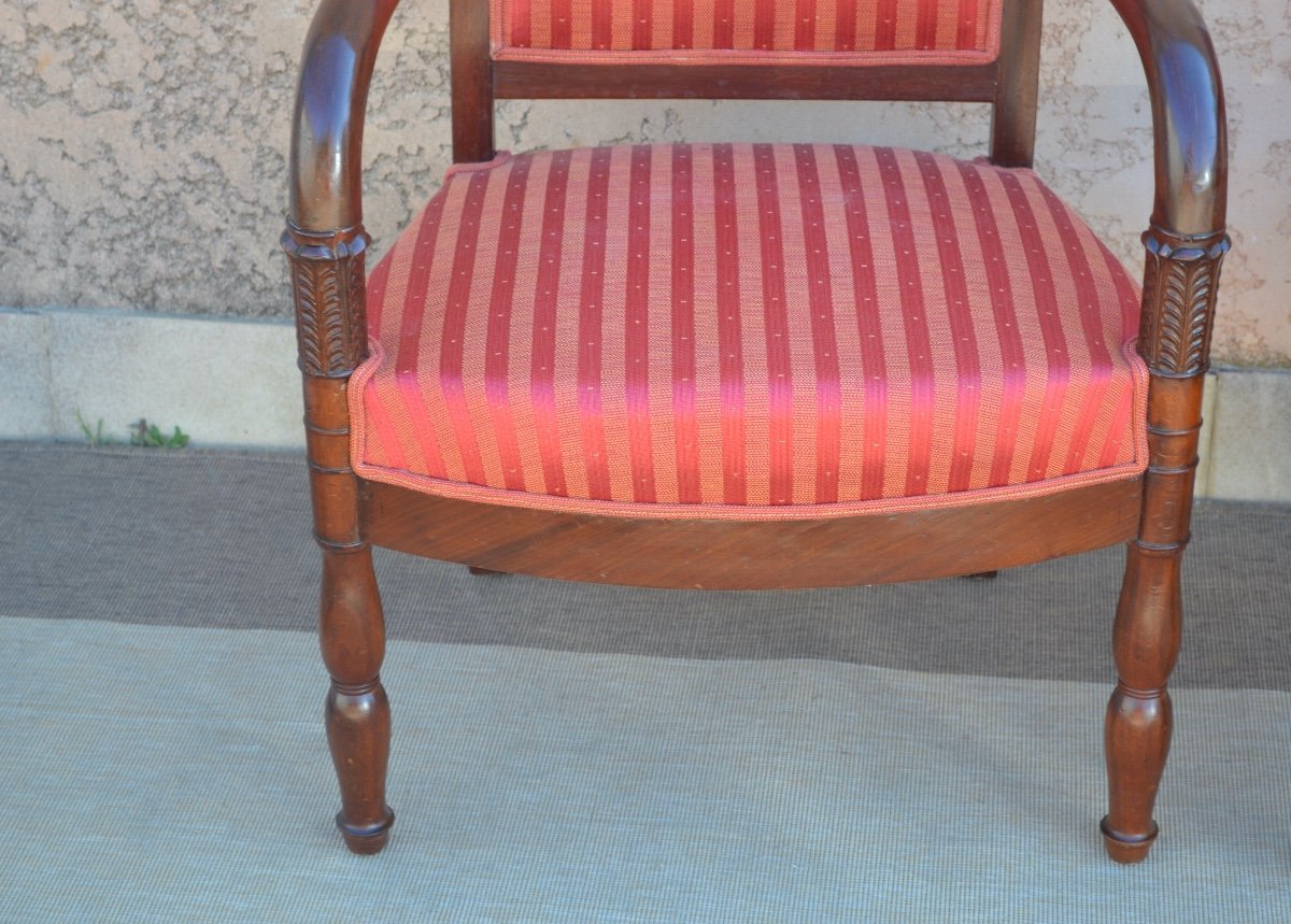 Pair Of Mahogany Armchairs From Consulate Period-photo-5
