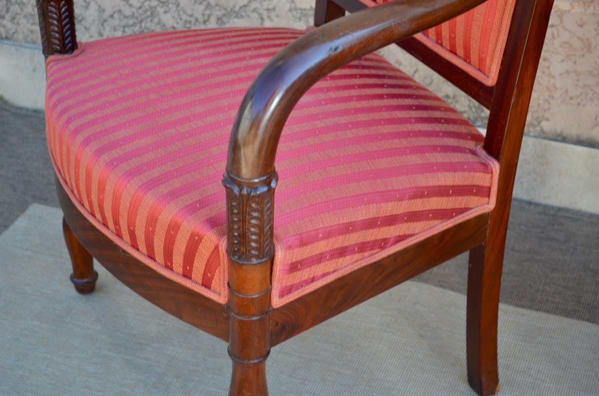 Pair Of Mahogany Armchairs From Consulate Period-photo-6