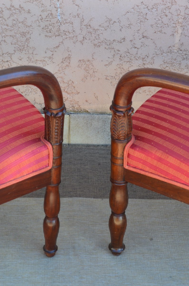 Pair Of Mahogany Armchairs From Consulate Period-photo-7