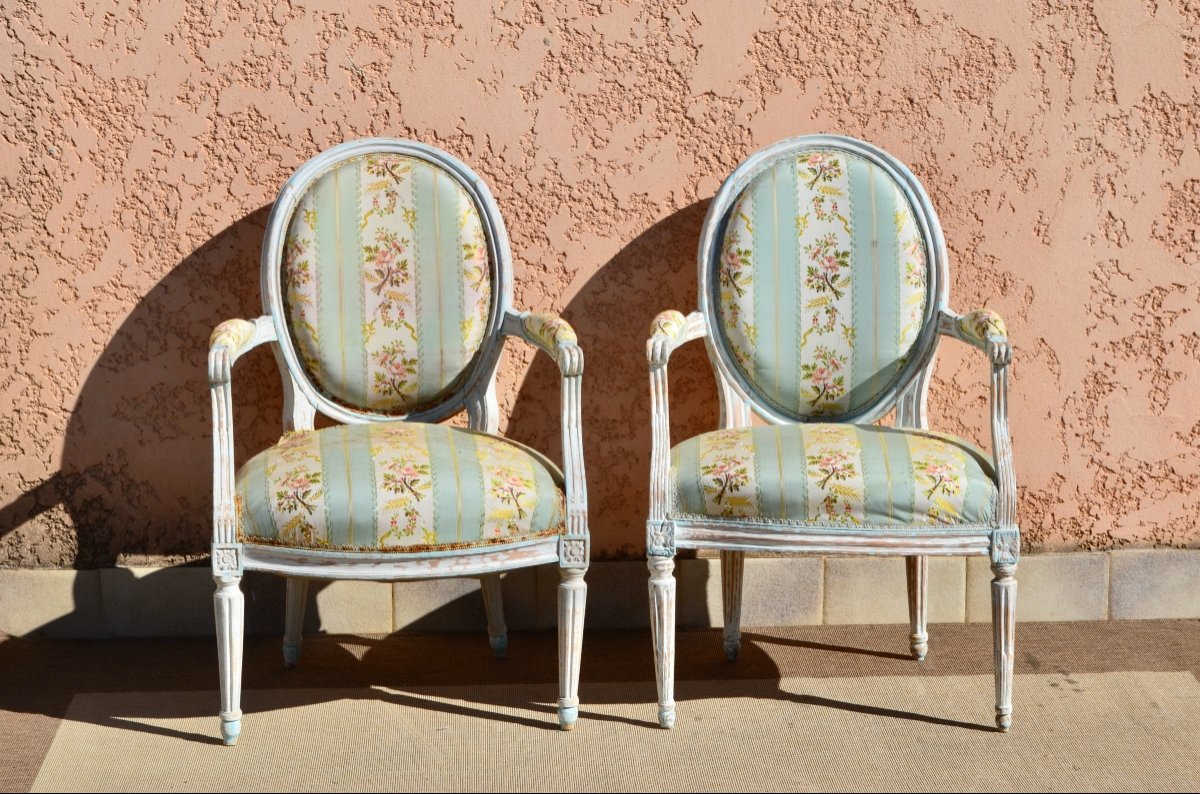 Pair Of Louis XVI Cabriolet Armchairs