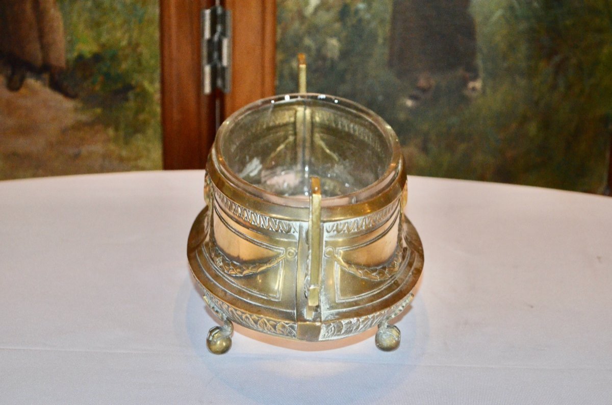 Louis XVI Style Golden Brass Planter 19th Century-photo-4