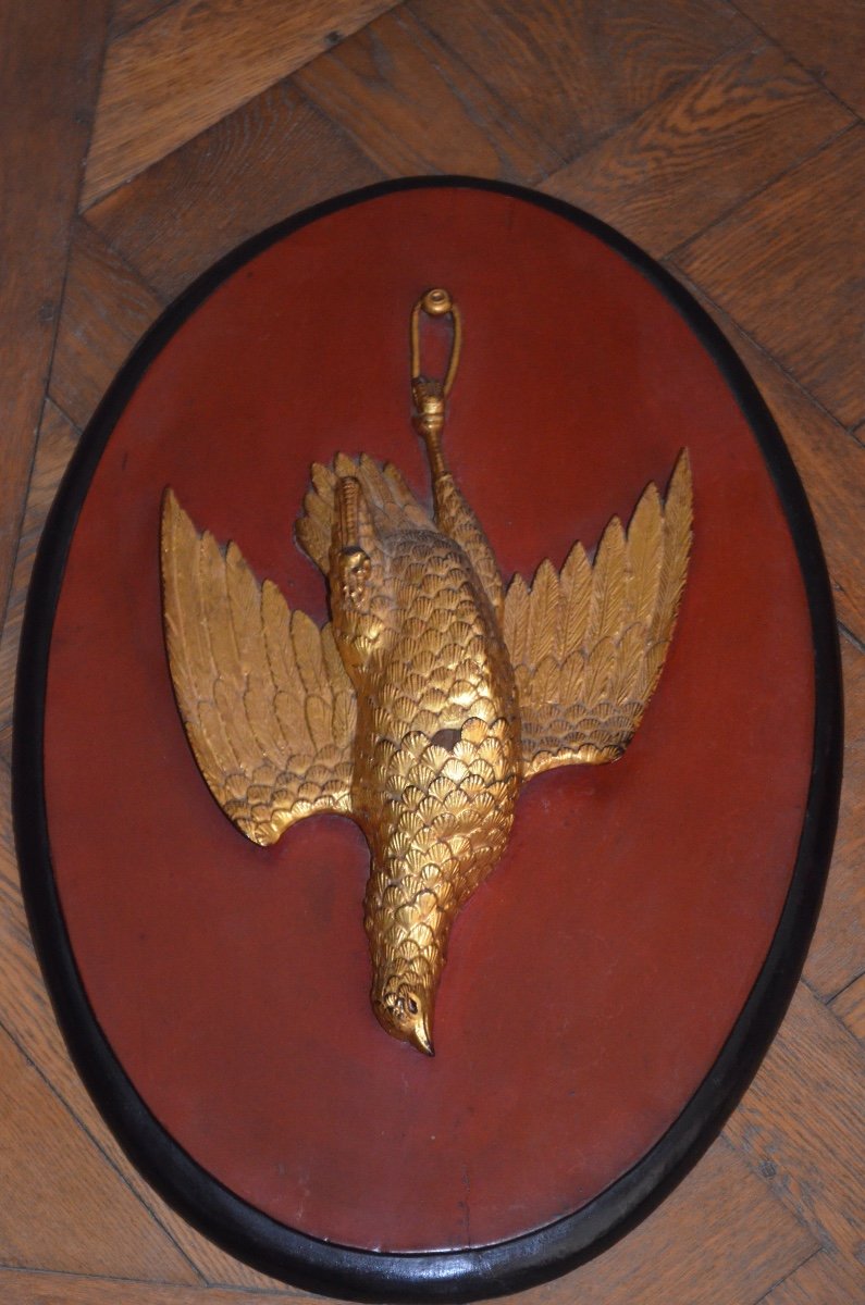 Pair Of Hunting Trophy Sculptures In Golden Wood 19th Century-photo-1
