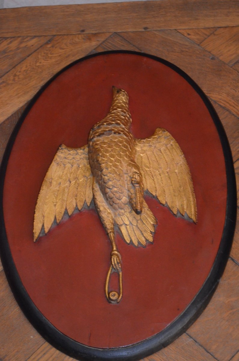 Pair Of Hunting Trophy Sculptures In Golden Wood 19th Century-photo-2