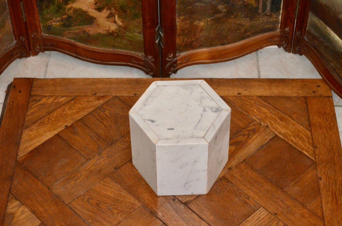 White Marble Base Early 20th Century-photo-2