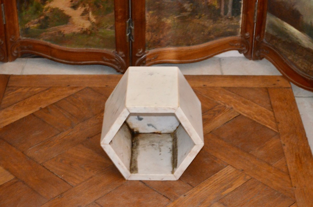 White Marble Base Early 20th Century-photo-3