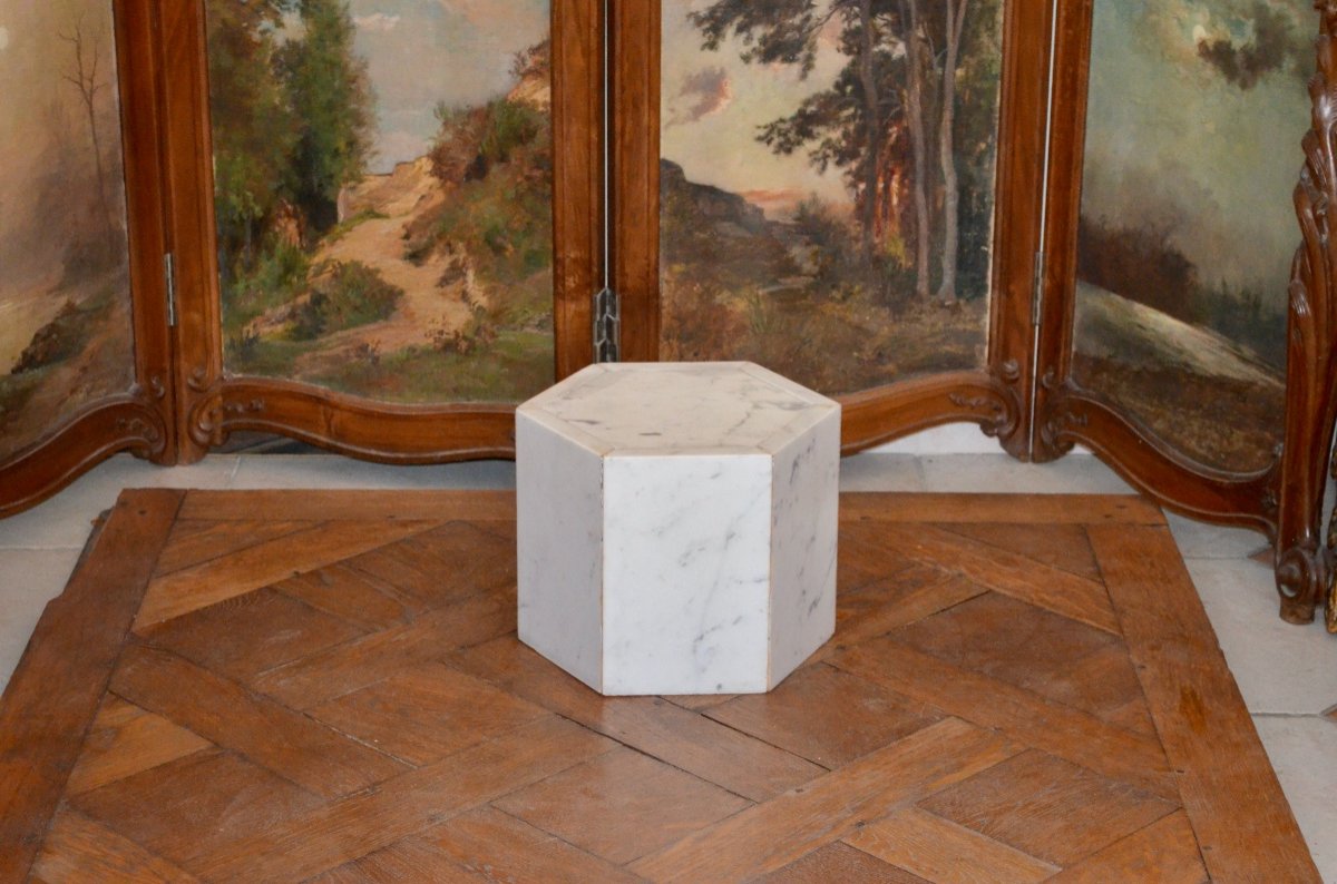 White Marble Base Early 20th Century