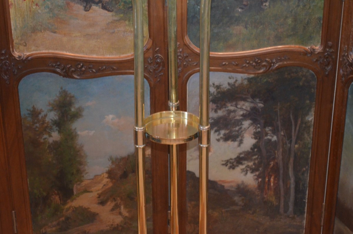 Sellette/ porte plante En Athénienne En Laiton Doré Début 20eme Siècle-photo-4