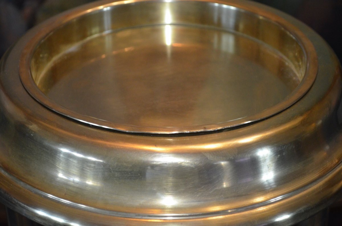 Sellette/ porte plante En Athénienne En Laiton Doré Début 20eme Siècle-photo-4