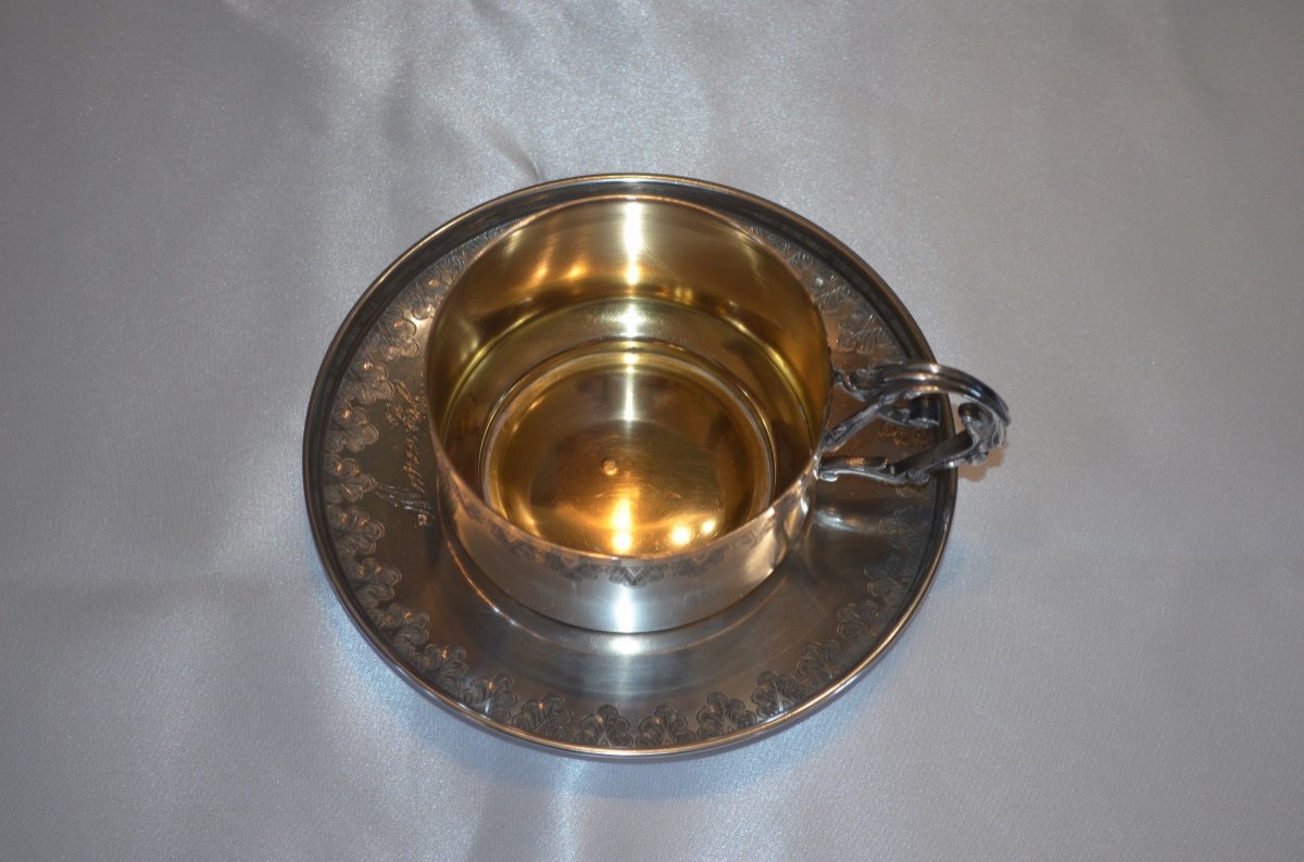 Large Chocolate Cup In Sterling Silver Late 19th Century-photo-1