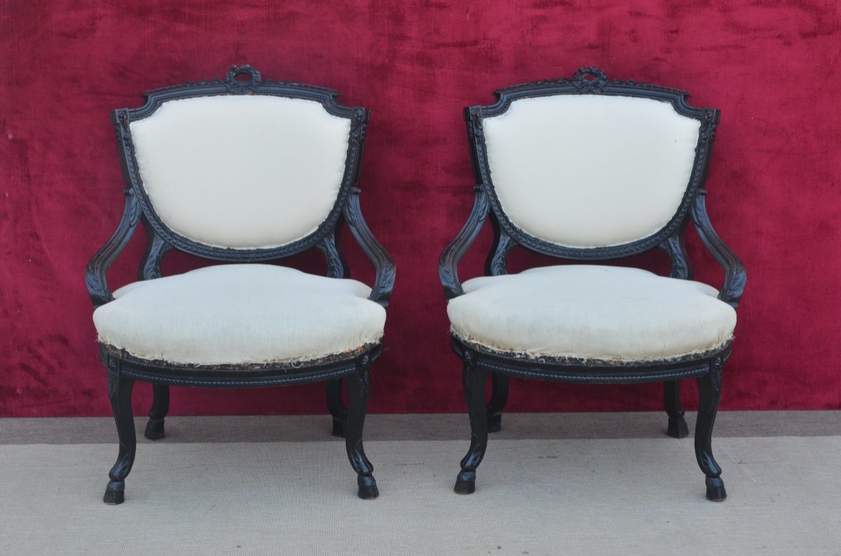 Pair Of Napoleon III Fireside Chairs