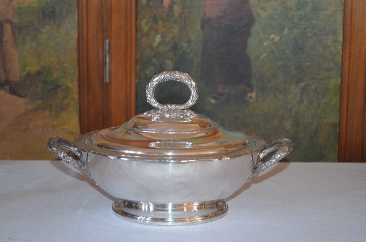 Soup Tureen In Sterling Silver Louis XVI Style 19th Century-photo-2