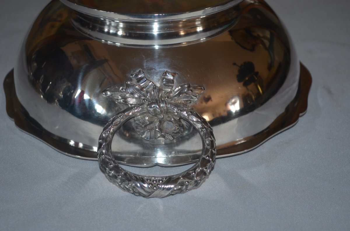 Soupière En Argent Massif De Style Louis XVI 19eme Siècle -photo-4