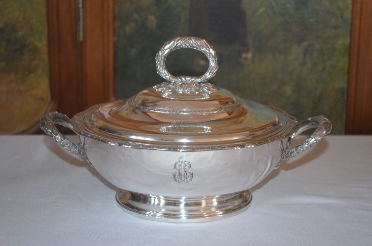Soup Tureen In Sterling Silver Louis XVI Style 19th Century