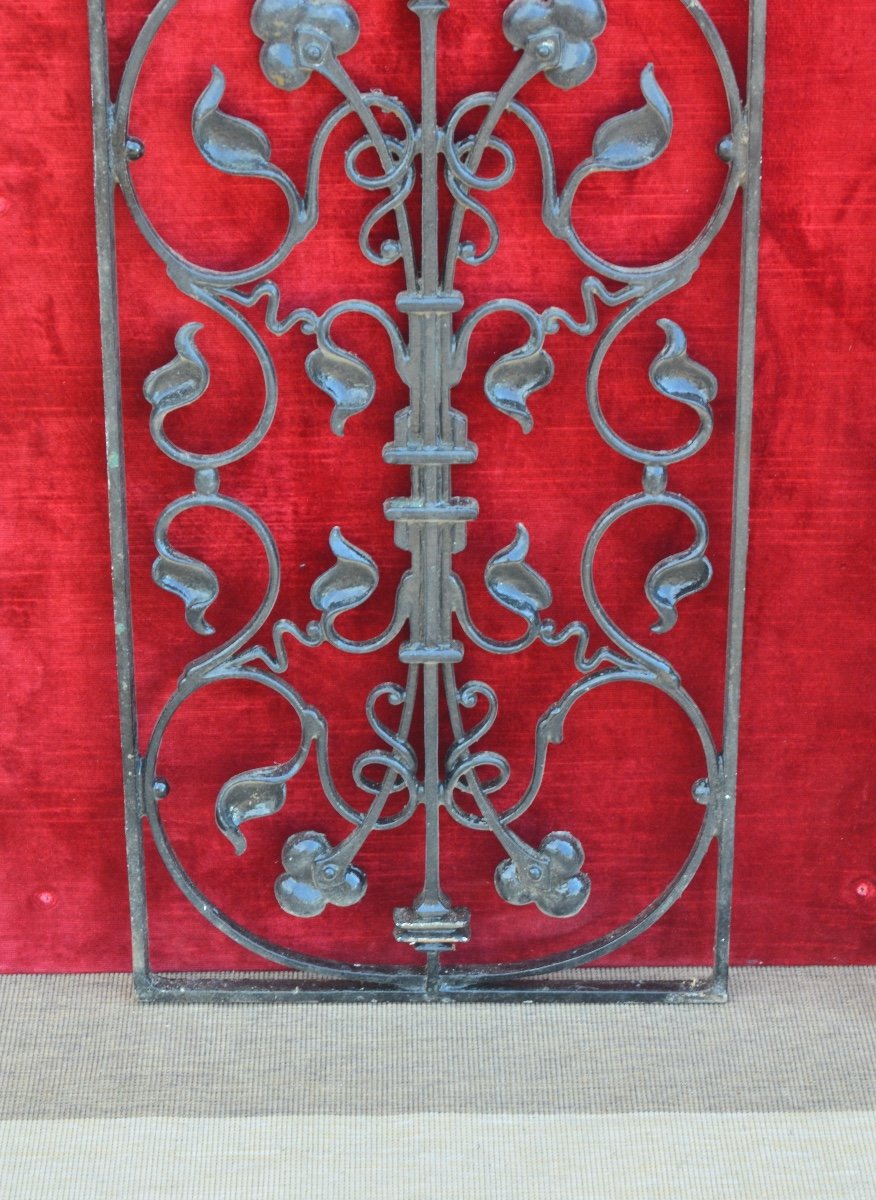 Paire De Grilles En Fer Forgé époque Art Nouveau-photo-2