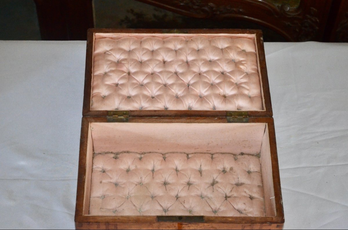Coffret à Bijoux En Noyer Début 19eme Siècle-photo-3
