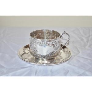 Large Chocolate Cup In Sterling Silver Late 19th Century