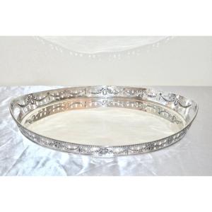 Large Serving Tray In Sterling Silver 19th Century