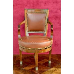 Fauteuil De Bureau Tournant d'époque Directoire fin 18eme siècle