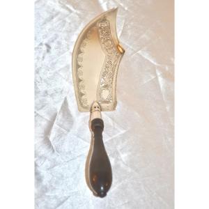 Fish Shovel In Sterling Silver Early 19th Century Paris 2nd Rooster 