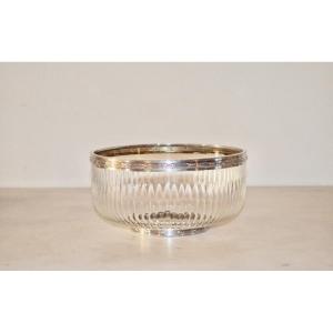 Grande coupe en argent massif et cristal Napoléon III