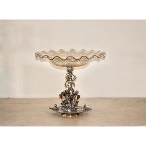 Important centre de table en bronze et cristal art nouveau par Alphonse Giroux 