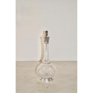 Large Ewer In Solid Silver And Crystal By Odiot