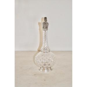 Large Ewer In Solid Silver And Crystal By Odiot 