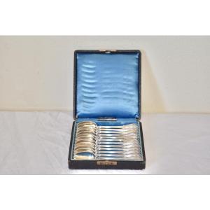 Odiot 12 Large Silver Coffee Spoons