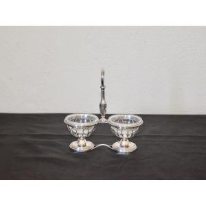 Solid Silver Double Saleron Early 19th Century