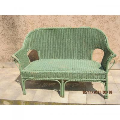 Ancienne Banquette En Rotin