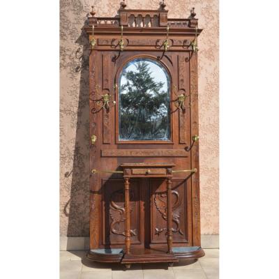 Cloakroom In Walnut Early 20th Century