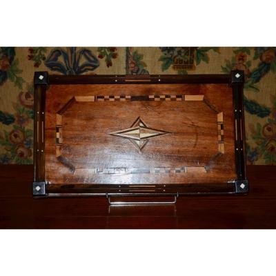 Tray In Marquetry Art Deco Era