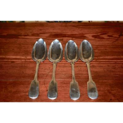 Spoons In Russian Sterling Silver, Saint-persbourg, Middle 19th Century