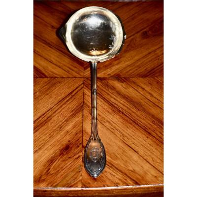 19th Century Sterling Silver Sauce Spoon 