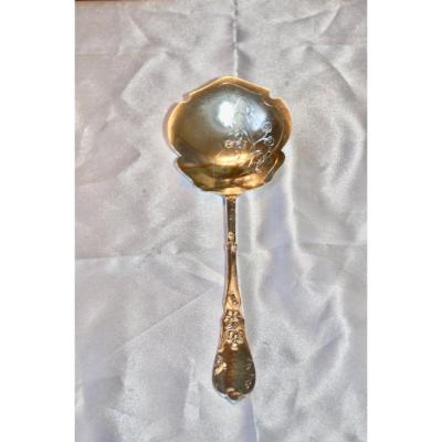 Strawberry Spoon In Sterling Silver Art Nouveau Period