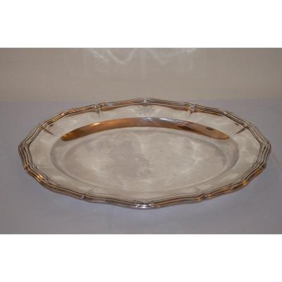 Large Platter In Sterling Silver From Odiot End Of 19th Century