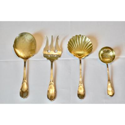 Dessert Cutlery In Sterling Silver Late 19th Century
