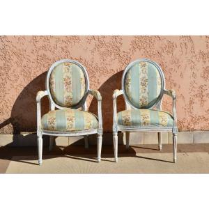 Pair Of Louis XVI Cabriolet Armchairs