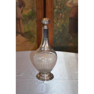 Decanter In Sterling Silver And Napoleon III Crystal