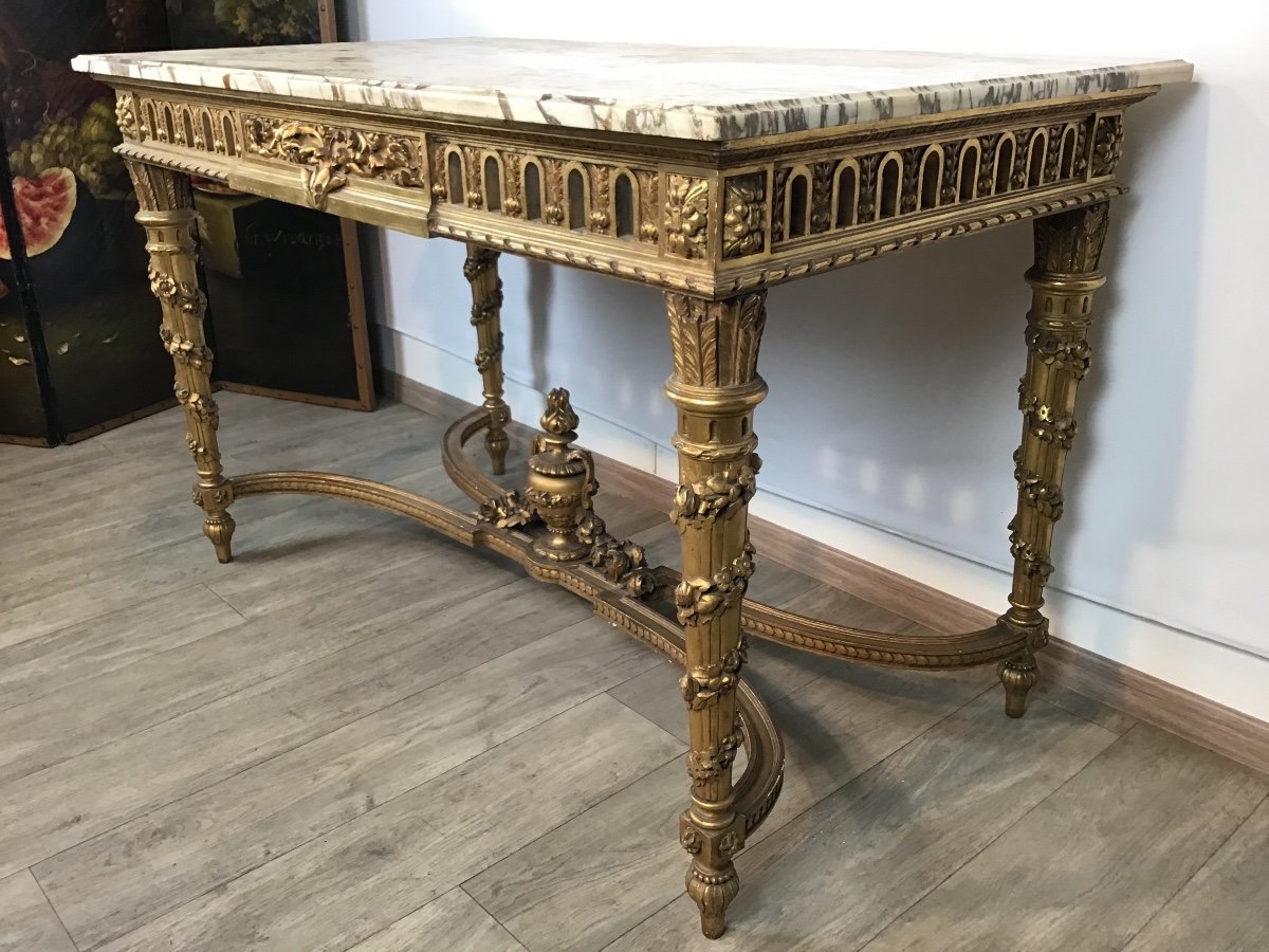 Middle Table In Golden Wood Louis XVI 19th