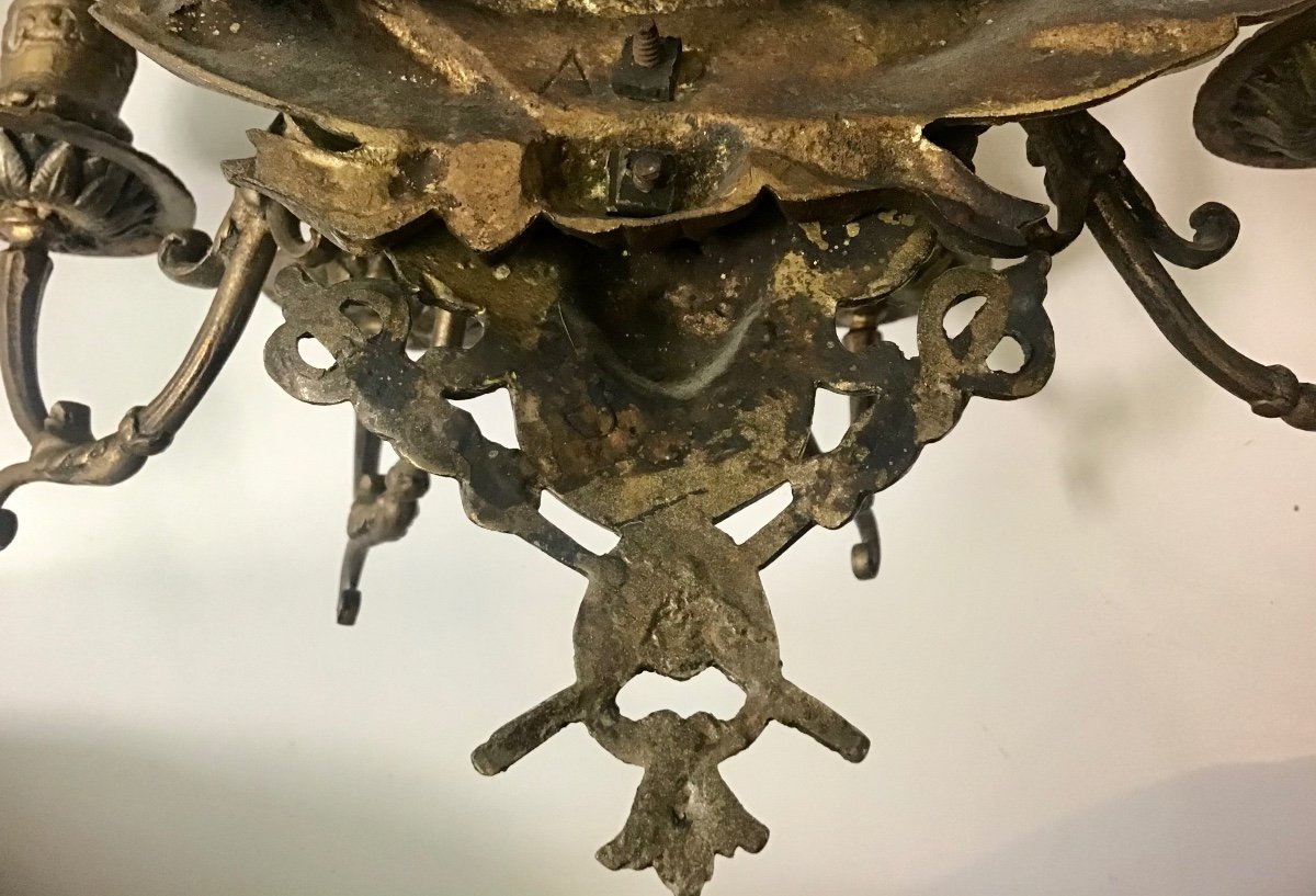 Two Louis XVI Bronze Sconces And Mirrors 4 Arms Of Light 19th Century-photo-2