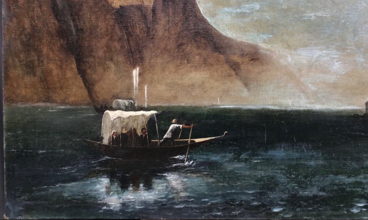 Very Large Oil On Canvas San Giulio (272cm X 153cm) 1884 Rivallon From The Temple Of The Cross-photo-2