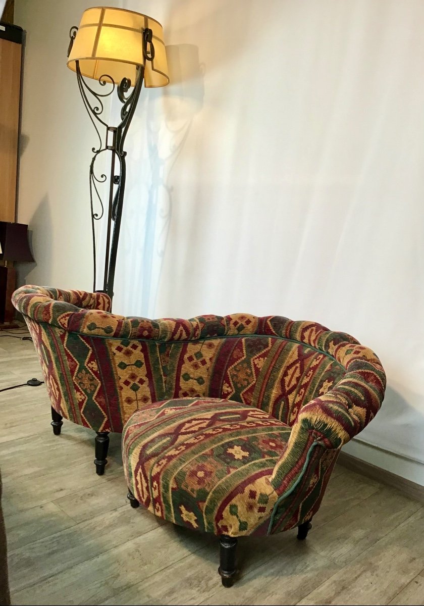 Confident Napoleon III Period Pair Of Armchairs In S Nineteenth Bench Smoking Club Spirit-photo-2