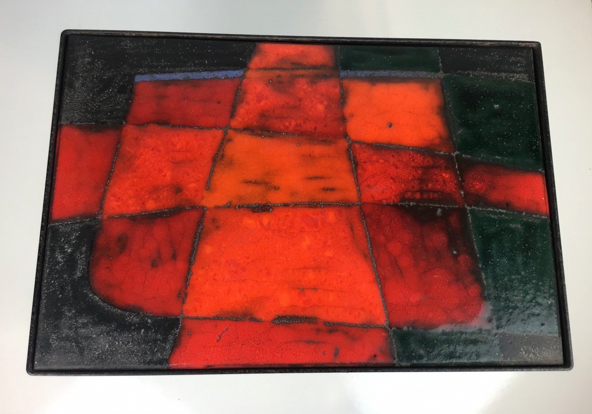Jean And Robert Cloutier Modernist Side Table Or Mini Coffee Table 1950 Enameled Lava-photo-4