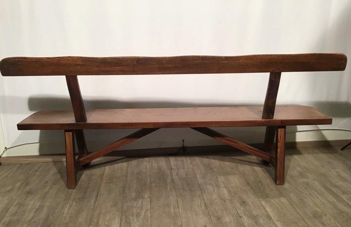 Olavi Hanninen Solid Elm Bench 1950 Brutalist Movement-photo-3