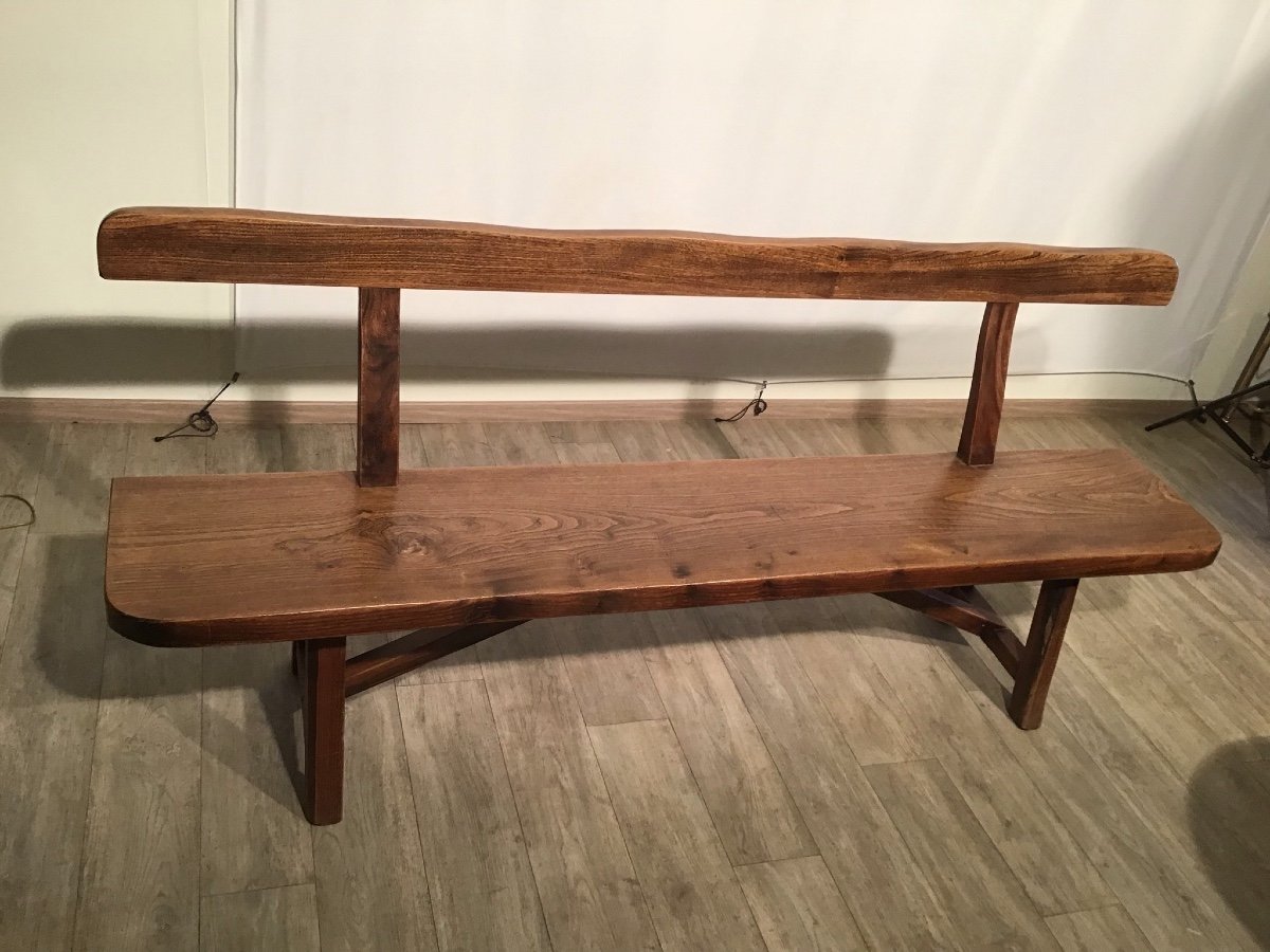 Olavi Hanninen Solid Elm Bench 1950 Brutalist Movement