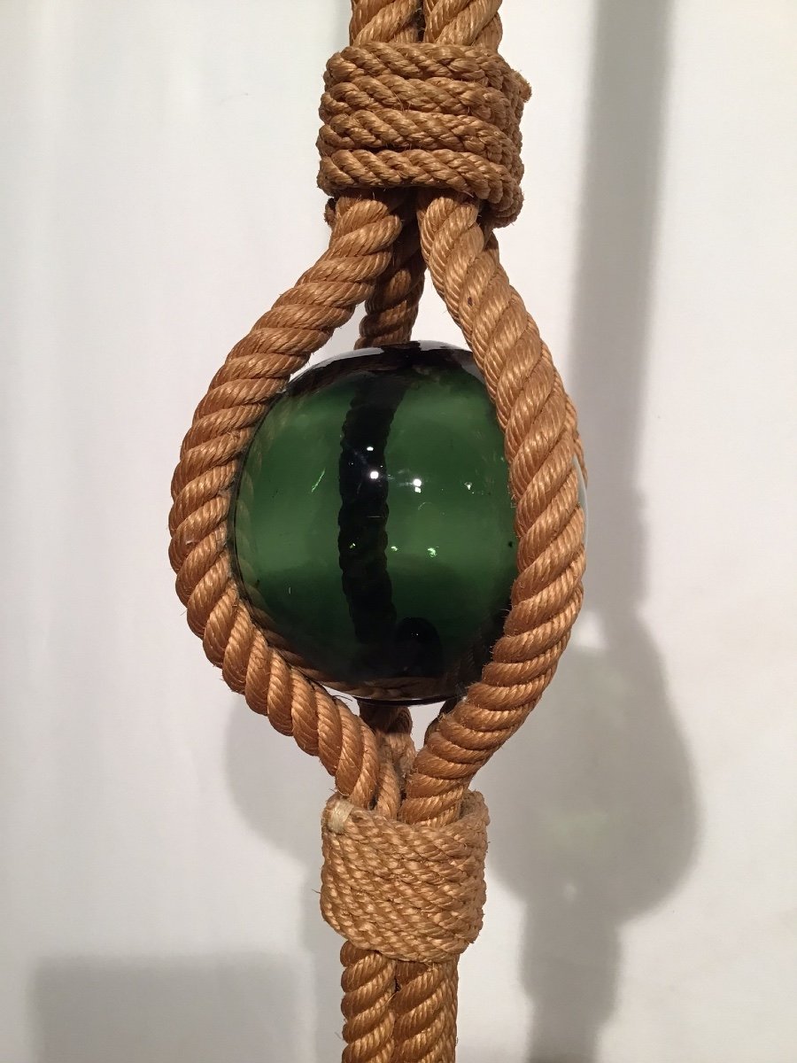 Floor Lamp By Adrien Audoux And Frida Minet 1960 In Rope And Glass Vintage Design-photo-1