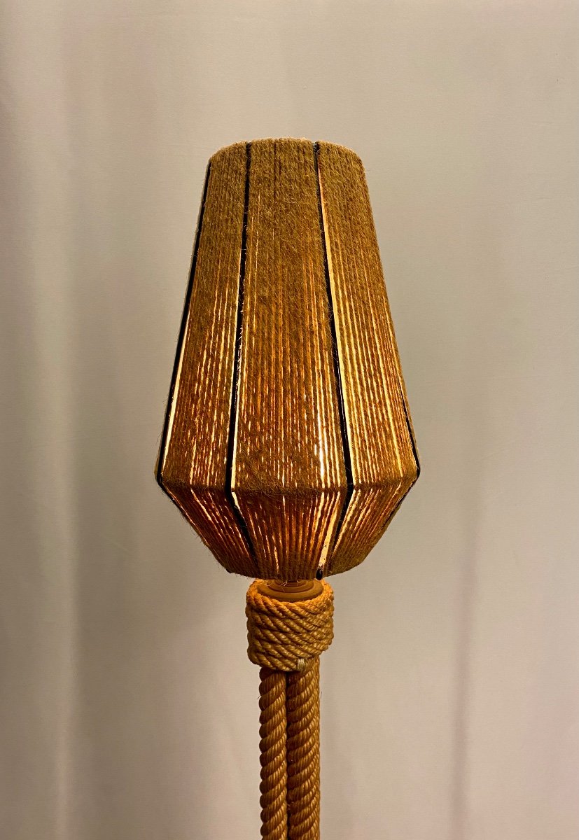 Floor Lamp By Adrien Audoux And Frida Minet 1960 In Rope And Glass Vintage Design-photo-2
